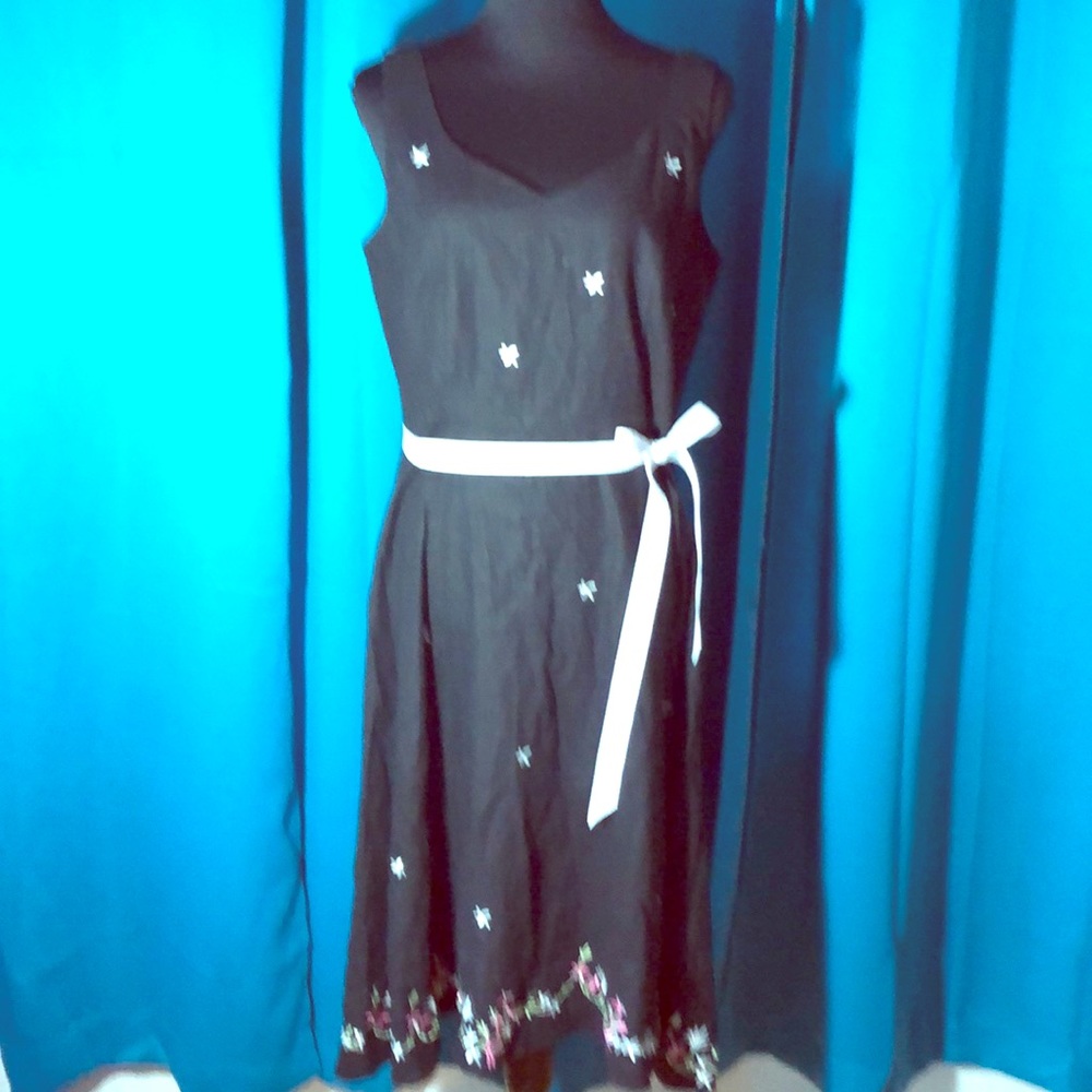 Black with floral details, by Dress Barn